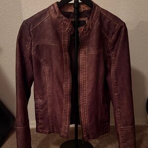 Maurices Reddish Dark Brown Leather Jacket